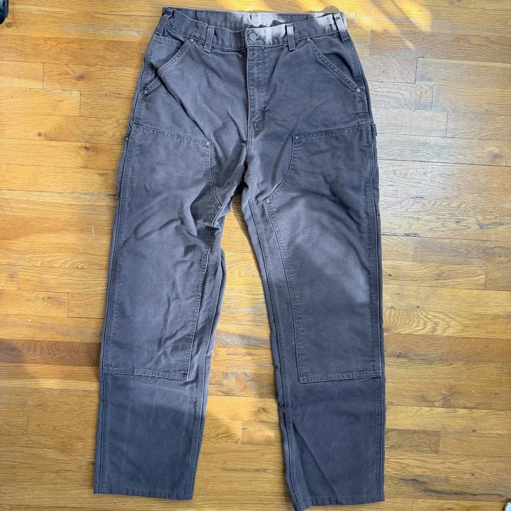 Carhartt Double Knee Pants 34x36 Brown B136‎ DKB Carpenter Duck Canvas Work